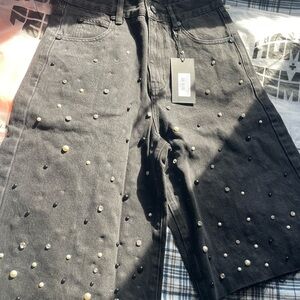 Gemstone Black Denim Shorts